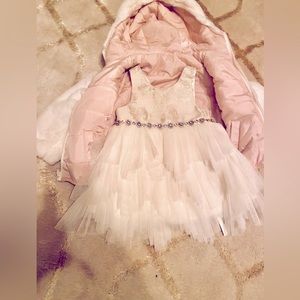 24M Couture Princess HOLIDAY DRESS & Faux ivory soft jacket! Like NEW!!!